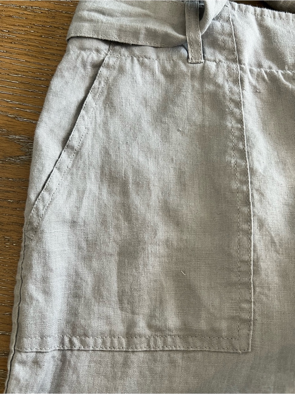 Adrienne Vittadini Light Gray Wide-Leg 100% Linen Pants Size 8 NWOT - Picture 7 of 11